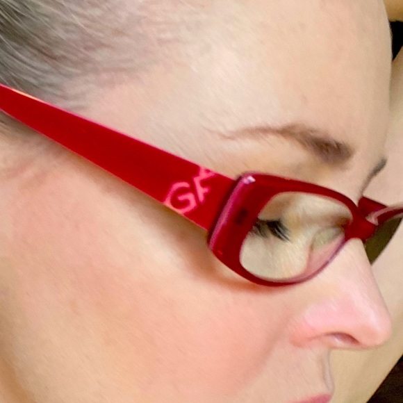 Gianfranco Ferré Red Reading Glasses w/ Pink Monogram - Picture 1 of 5